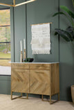 Chevron Accent Cabinet with Marble Top in 2 Sizes