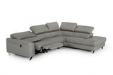Vern Reclining Eco-Leather Sectional in Grey or Taupe