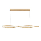 Twisted Brushed Gold LED Chandelier