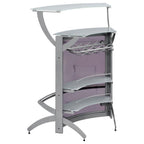 Contemporary Silver Metal Bar Unit