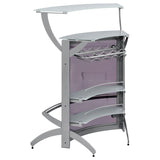 Contemporary Silver Metal Bar Unit