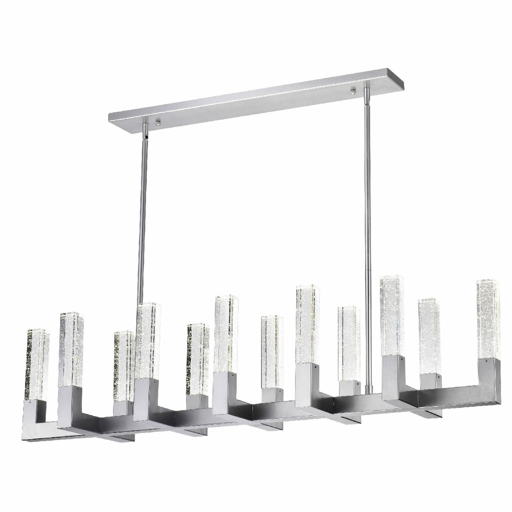 Rectangular Crystal LED Chandelier with 12 Lights