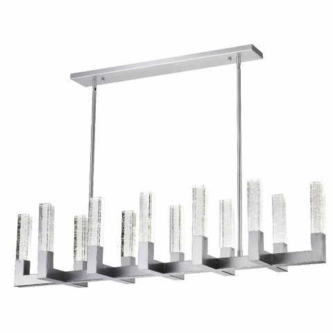 Rectangular Crystal LED Chandelier with 12 Lights