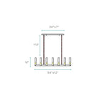 Rectangular Crystal LED Chandelier with 12 Lights