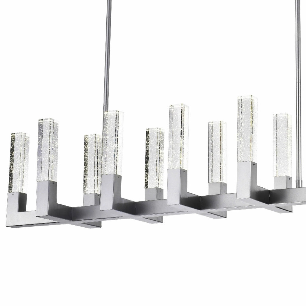 Rectangular Crystal LED Chandelier with 12 Lights