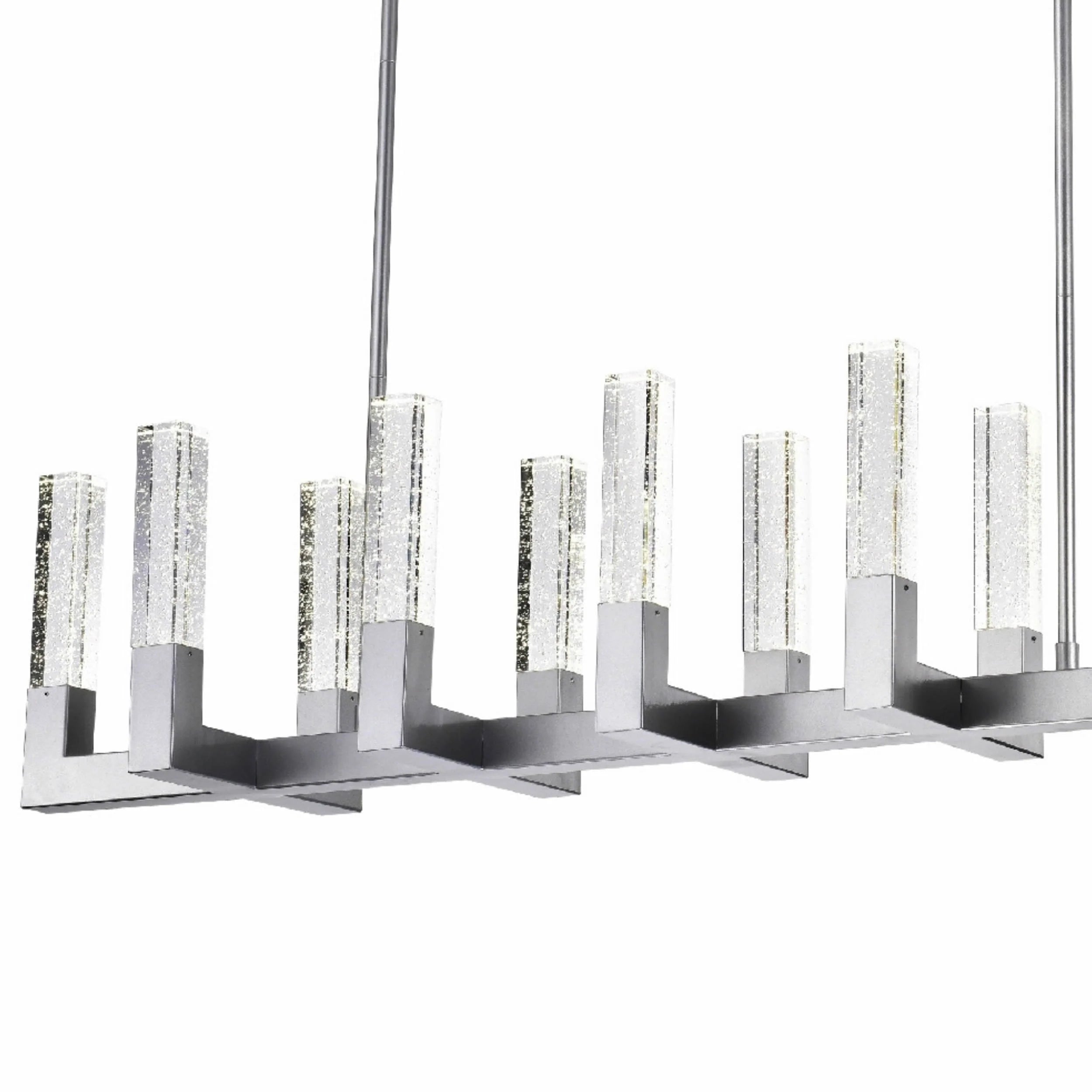 Rectangular Crystal LED Chandelier with 12 Lights
