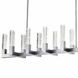 Rectangular Crystal LED Chandelier with 12 Lights