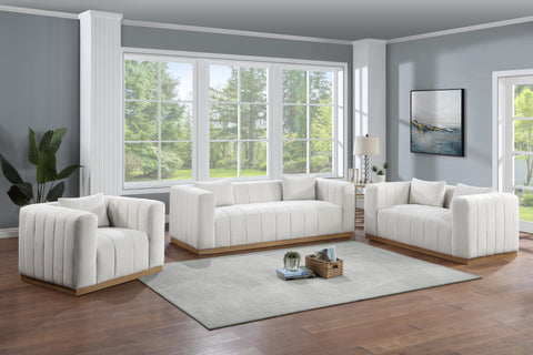 Lexi Living Room Collection with Natural Wood Base