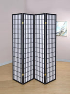 Four Panel Room Divider in 3 Color Options