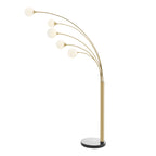 Gold and White Arched Floor Lamp