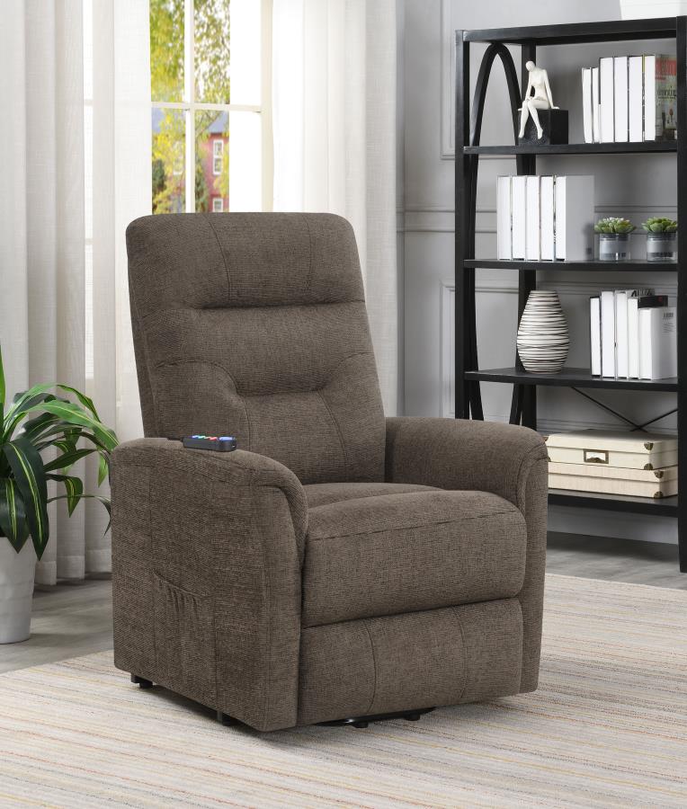 Henry Fabric Power Lift Recliner Chair in Brown or Beige