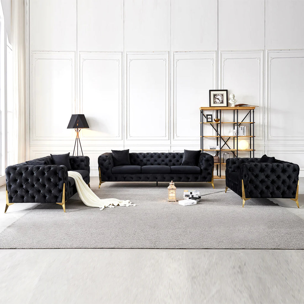 Lyla Velvet Living Room Collection in 3 Color Options