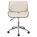 Mid Century Walnut Office Chair in Ecru or Black