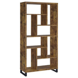 Industrial Geometric Bookcase in Antique Nutmeg