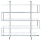 Modern 4-Tier Glass Bookcase