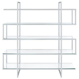 Modern 4-Tier Glass Bookcase