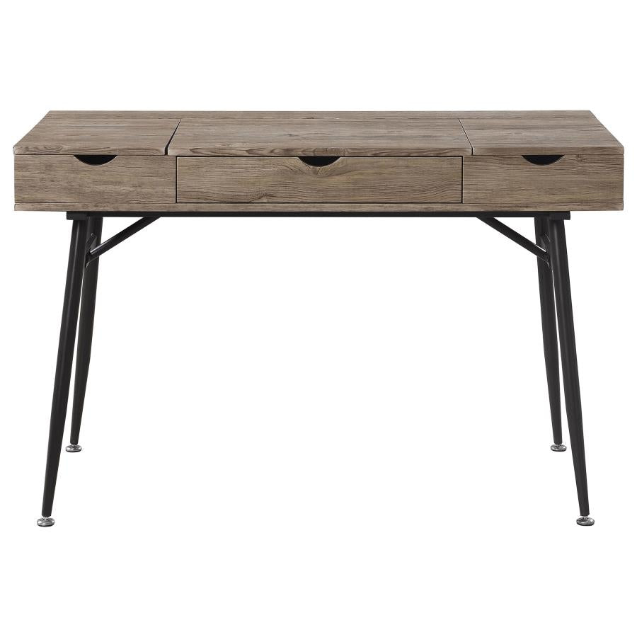 Rustic Driftwood Office Desk with Storage