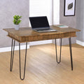 Rustic Amber Office Desk with Hidden Storage