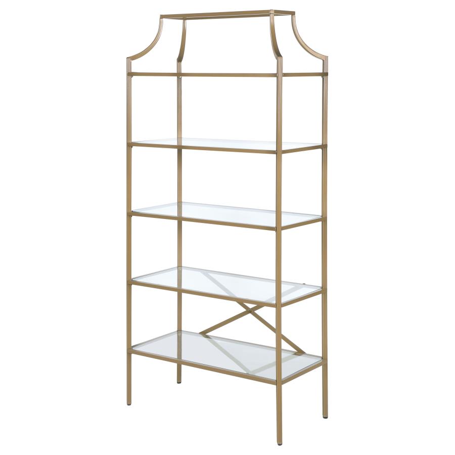 Selene Matte Gold Bookcase