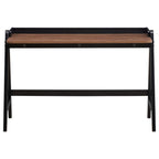 Walnut and Black Office Desk with USB Ports