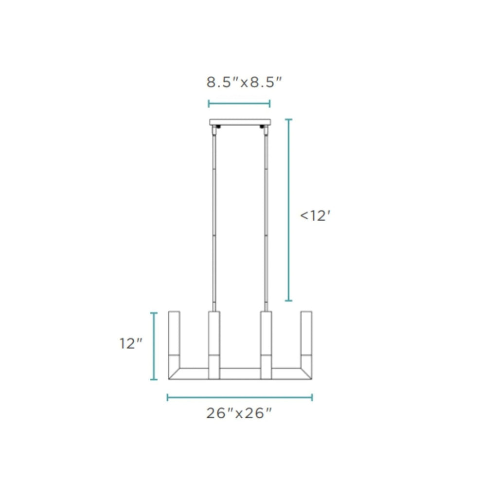 Square Crystal LED Chandelier with 8 Lights