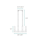 Square Crystal LED Chandelier with 8 Lights