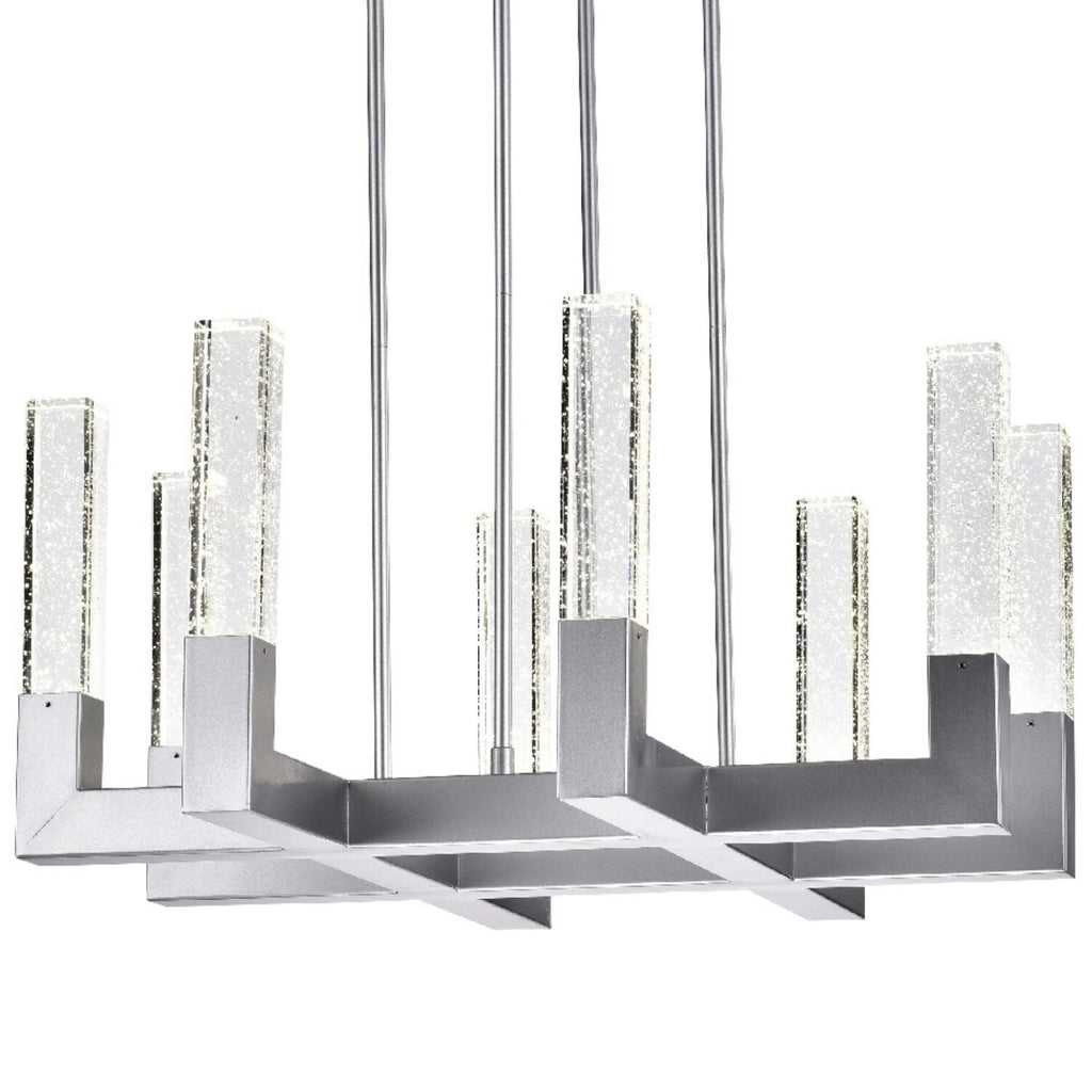 Square Crystal LED Chandelier with 8 Lights