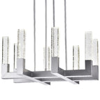 Square Crystal LED Chandelier with 8 Lights
