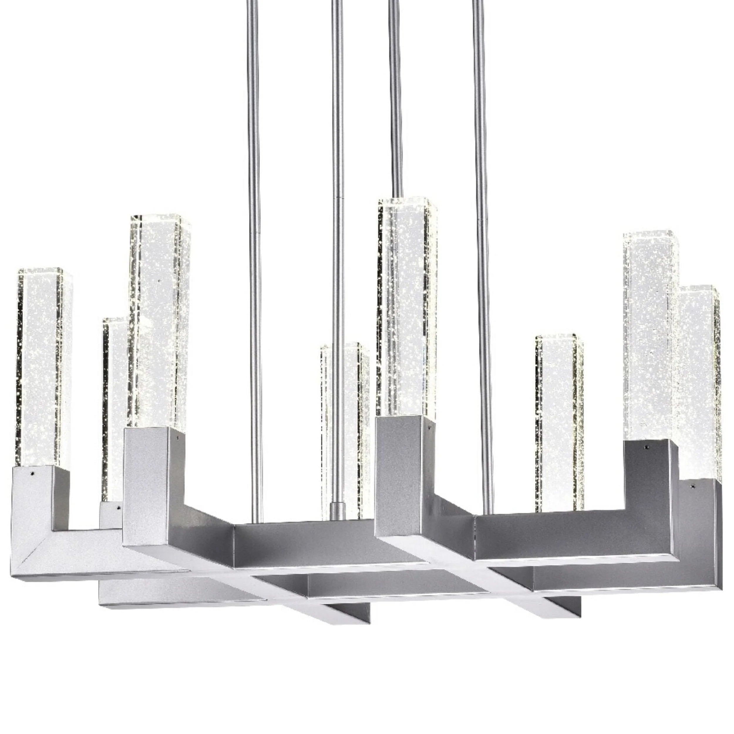 Square Crystal LED Chandelier with 8 Lights