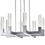 Square Crystal LED Chandelier with 8 Lights