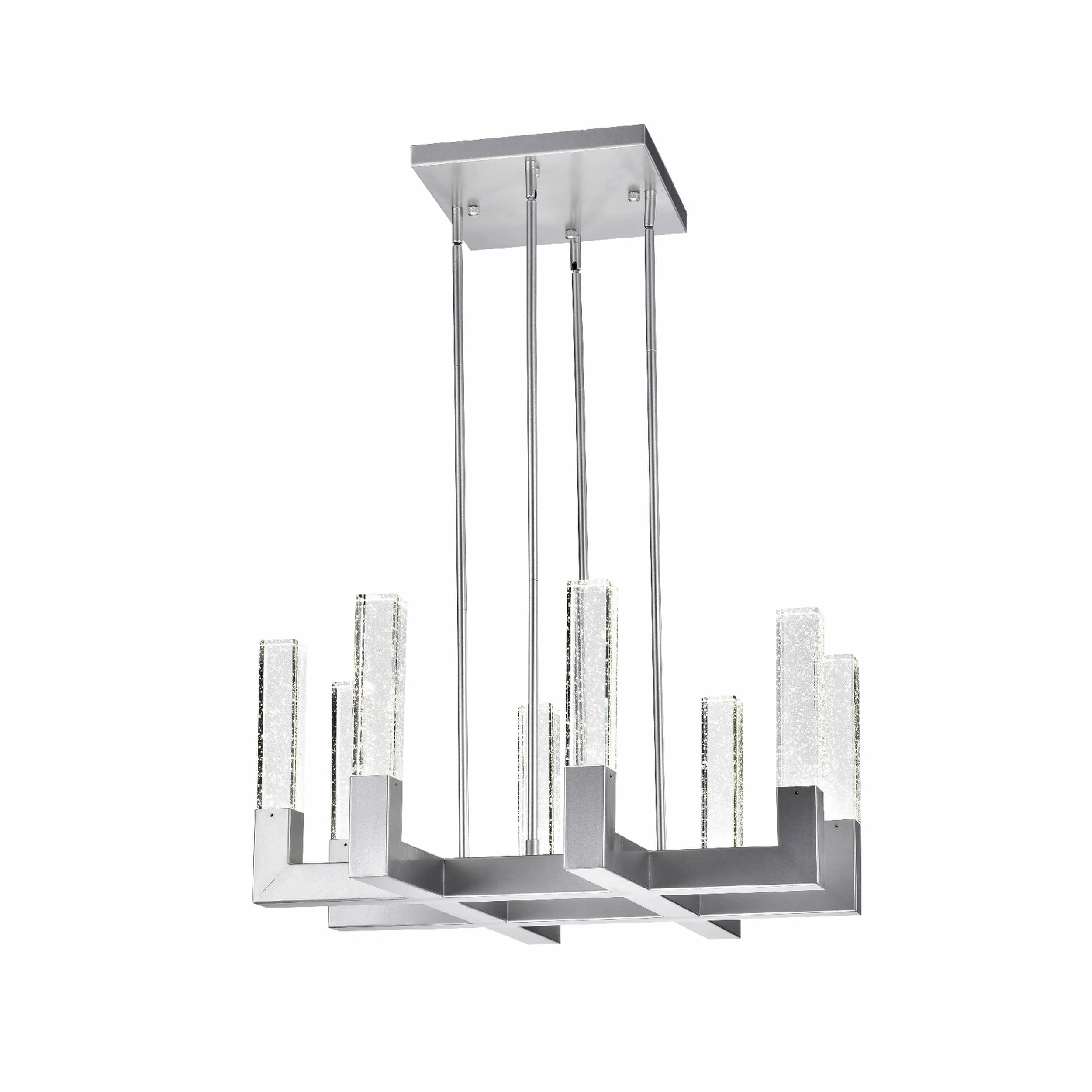 Square Crystal LED Chandelier with 8 Lights