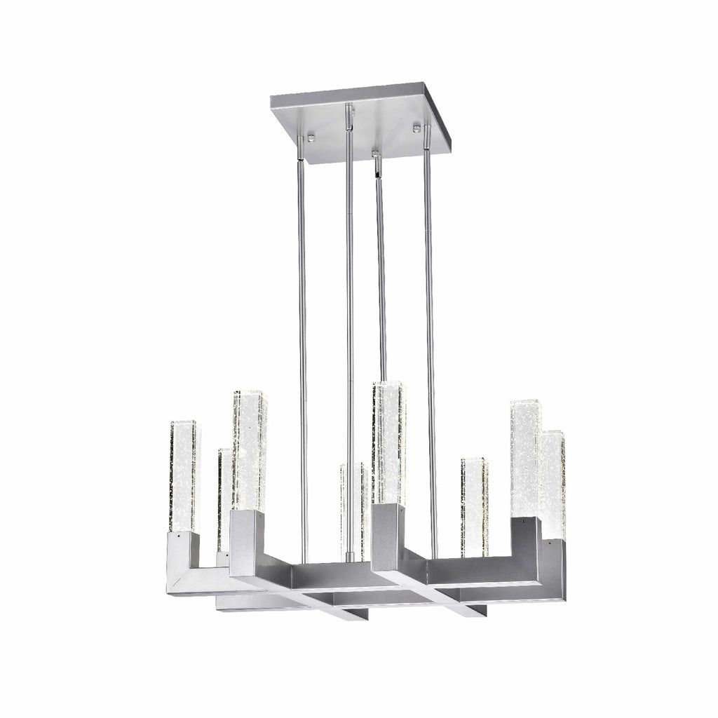 Square Crystal LED Chandelier with 8 Lights