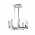 Square Crystal LED Chandelier with 8 Lights