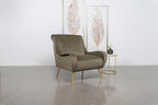 Upholstered Saddle Arms Accent Chair in 2 Color Options