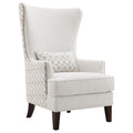 Latte Wing Back Accent Chair with Nail Heads