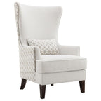 Latte Wing Back Accent Chair with Nail Heads