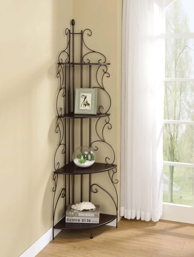 Traditional Corner Bookcase in Copper