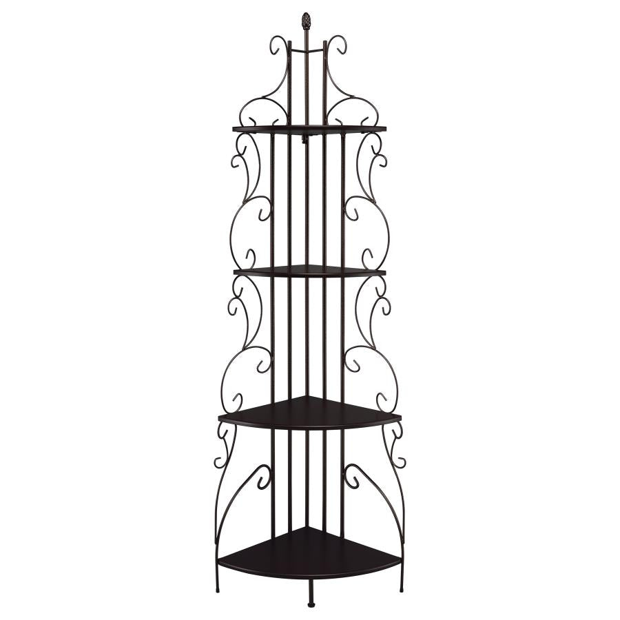 Traditional Corner Bookcase in Copper