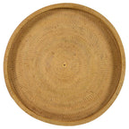 Round Rattan Accent Table in Black or Natural