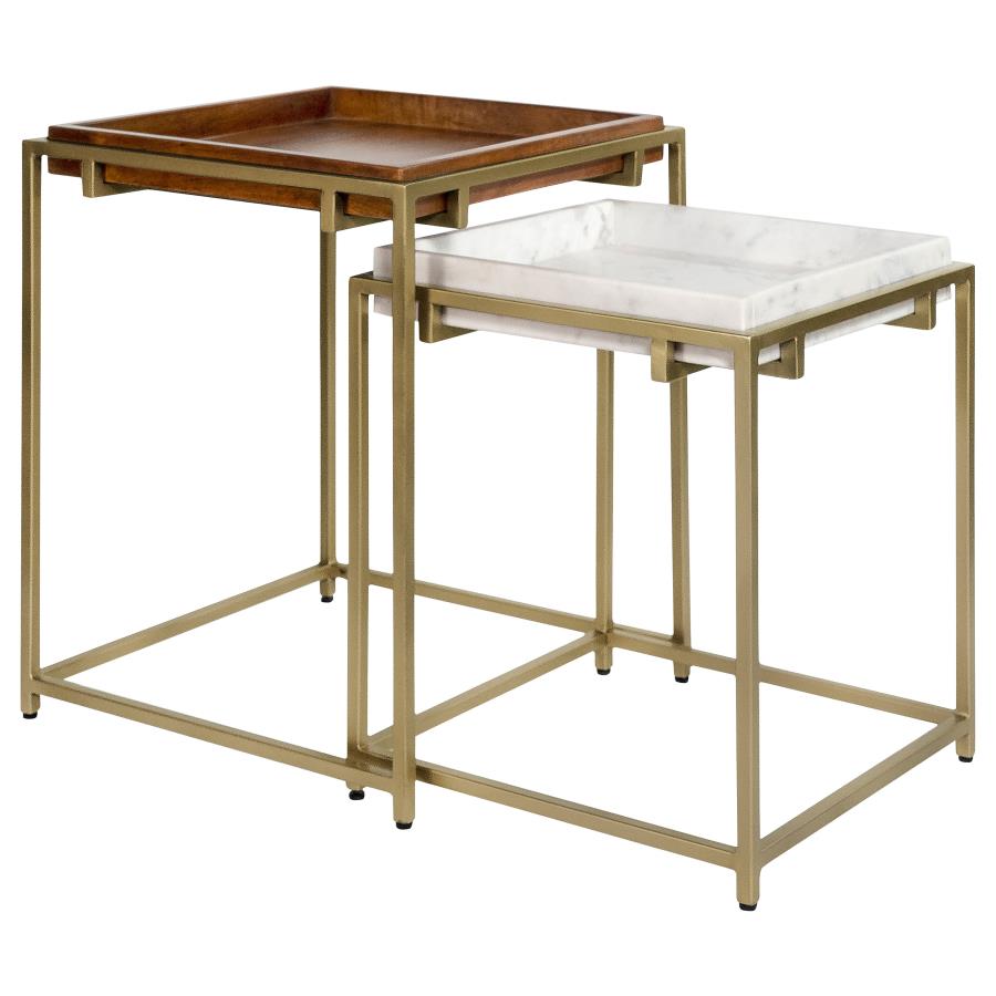 Mango & Marble Accent Nesting Table