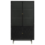 Industrial Black Display Cabinet with Glass Door