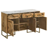 Chevron Accent Cabinet with Marble Top in 2 Sizes
