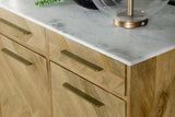 Chevron Accent Cabinet with Marble Top in 2 Sizes