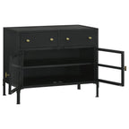 Industrial Accent Cabinet with Glass Doors