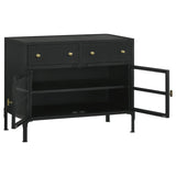 Industrial Accent Cabinet with Glass Doors
