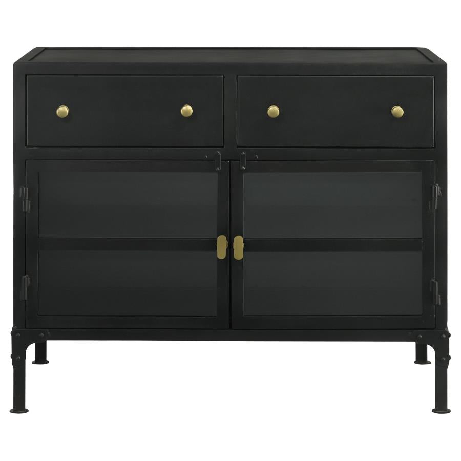 Industrial Accent Cabinet with Glass Doors