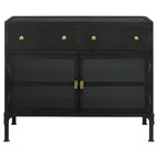 Industrial Accent Cabinet with Glass Doors