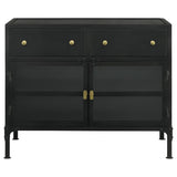 Industrial Accent Cabinet with Glass Doors