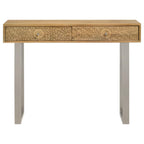 Hand Carved Console Table with Storage Drawers