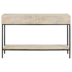 Contemporary White Washed Console Table